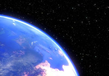 seyyare yerküre alanı closeup - 3d render içinde