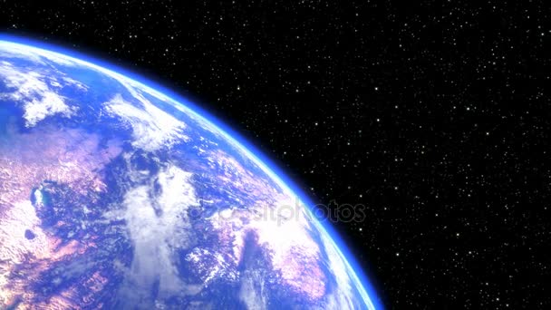 Roterande planetjorden i rymden närbild. sömlös loop - 3d render — Stockvideo