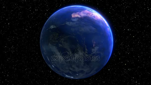 Rotating planet earth in space. seamless loop - 3D render — Stock Video