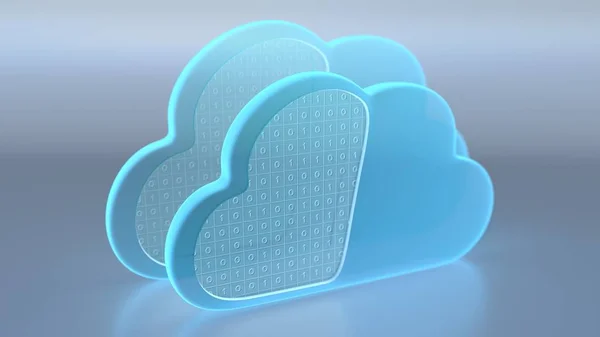 Tema Cloud computing - 3D render — Foto de Stock