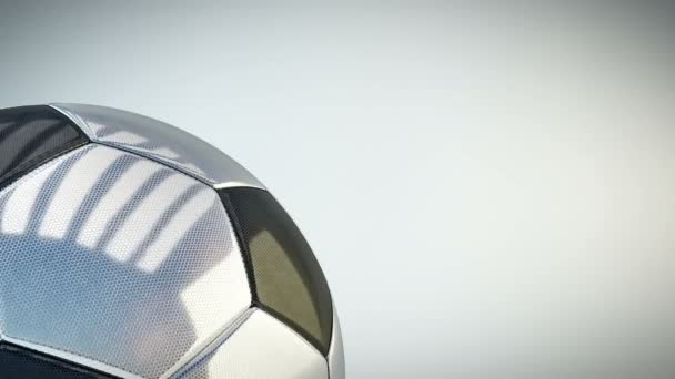Περιστρεφόμενο υπόβαθρο μπάλα γυαλιστερό ποδόσφαιρο - χωρίς συγκόλληση επανάληψη — Αρχείο Βίντεο