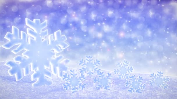 White Snowfalling Background Loop - tema invernale — Video Stock