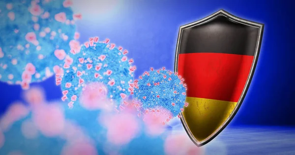 Strijd van Duitsland met coronavirus - 3d render — Stockfoto