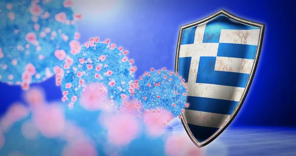 Bestrijding van Griekenland met coronavirus - 3d render — Stockfoto