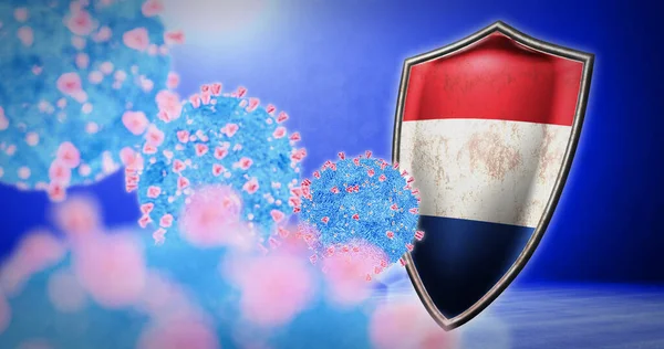 Bestrijding van Nederland met coronavirus - 3d render — Stockfoto