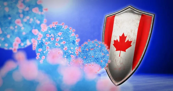 Strijd van Canada met coronavirus - 3d render — Stockfoto