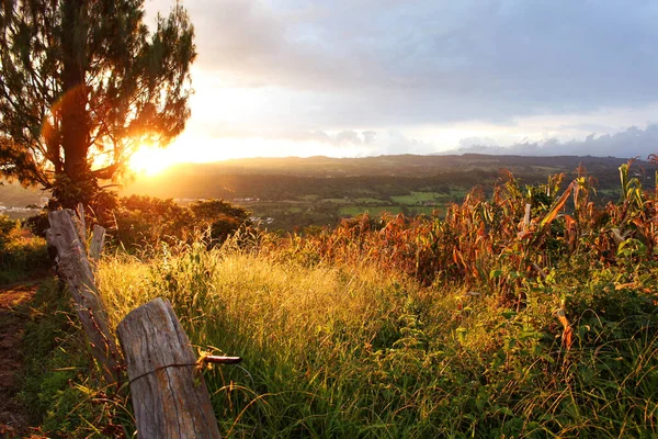 Puesta Sol Campo Santander Colombia — Foto de Stock