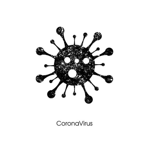 Coronavirus Hücre Simgesi 2019 Ncov Roman Coronavirus Bakterisi Enfeksiyon Yok — Stok Vektör