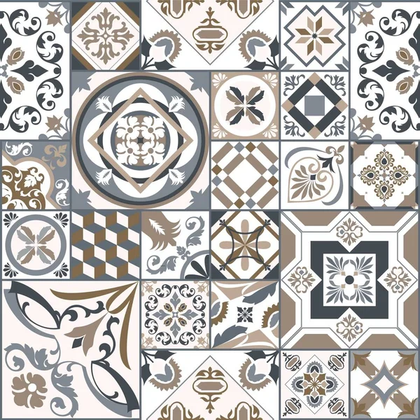 Azulejo Mosaico Colores Sin Costuras Con Motivos Islámicos Árabes Otomanos — Archivo Imágenes Vectoriales