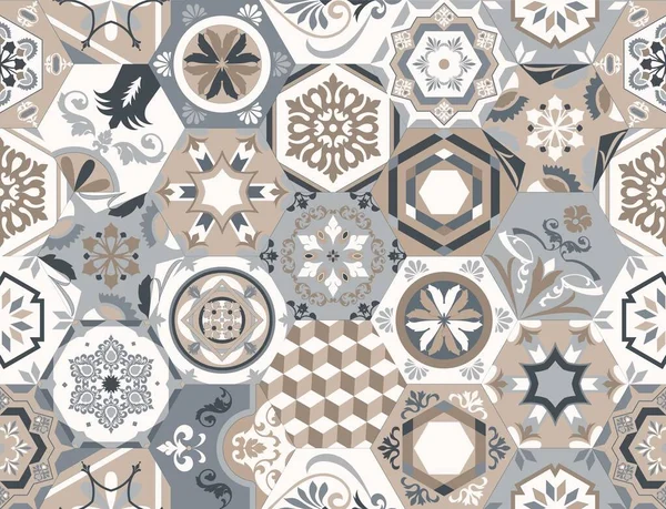 Textura Sin Costura Vectorial Hermoso Patrón Mega Patchwork Para Diseño — Archivo Imágenes Vectoriales