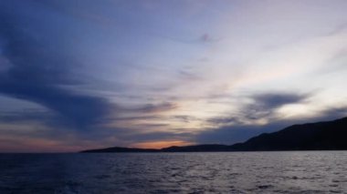 Monako Fransa 'ya güzel bir yolculuk. Mavi saatte gün batımı