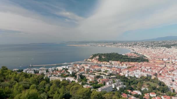 Nizza Frankreich Luftaufnahmen 4K. Französische Riviera — Stockvideo