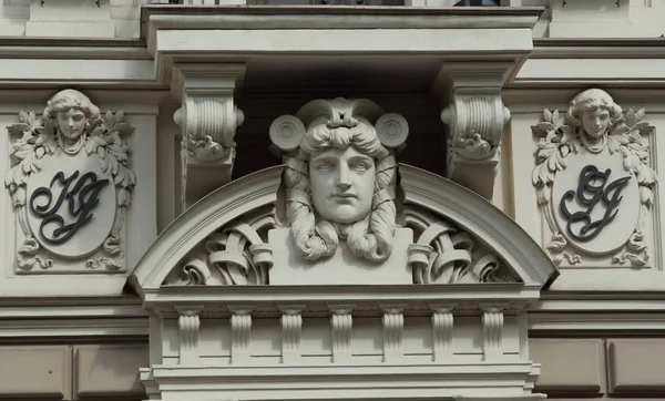  Art Nouveau bina cephe parçası Elizabetes 33 sokak Riga Letonya