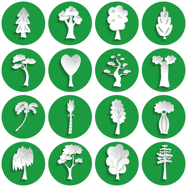 Zestaw ikon drzewo — Wektor stockowy