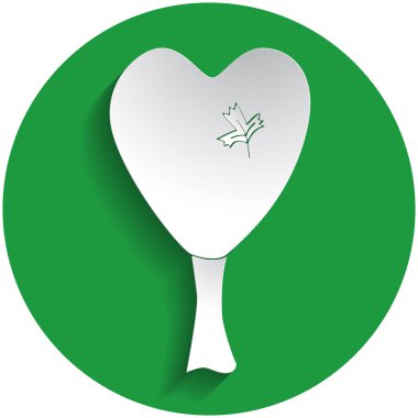 Kalp taç simgesi kağıt tarzı ile ağacı