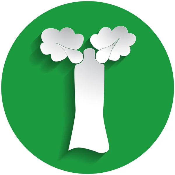 Ícone de baobá em estilo papel —  Vetores de Stock