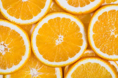 Dilimlenmiş portakal arka plan. Yiyecek ve içecek
