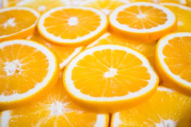 Dilimlenmiş portakal arka plan. Yiyecek ve içecek