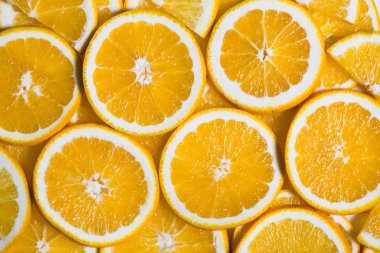 Dilimlenmiş portakal arka plan. Yiyecek ve içecek