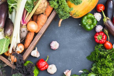Taze sebze çeşitleri. Sağlıklı organik gıda konsepti