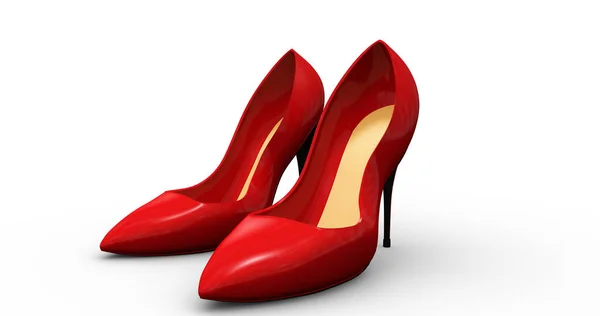 Zapatos Tacón Alto Tacón Rojo Las Mujeres Moda Usan —  Fotos de Stock