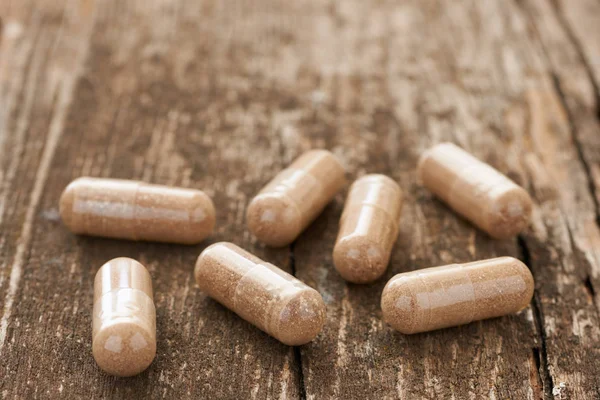 Food supplements in capsules — Stock Photo, Image