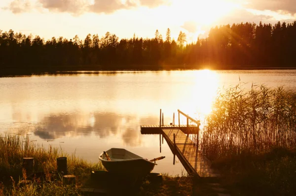 Summer zachód słońca w Finlandii — Zdjęcie stockowe