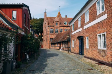 Ribe, 1300 yıllık bir kasaba. Ribe, Danimarka 08-26-2018, açıklayıcı editoryal.