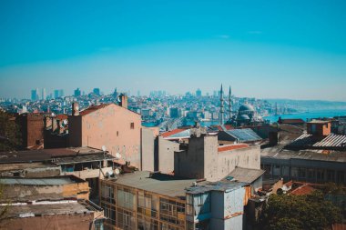 Buyuk Valide Han 'daki İstanbul şehir manzarası
