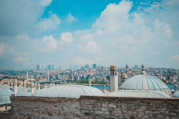 Cidade Ensolarada Istambul Mesquita Suleymaniye — Fotografia de Stock