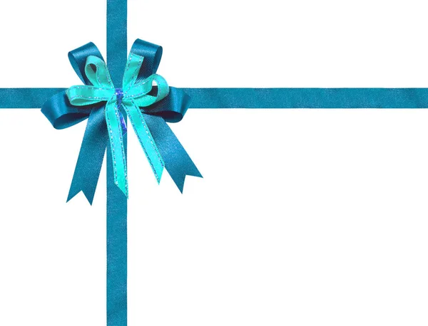 Blue Ribbon isolated for gift box or christmas decoration — Stock Photo, Image