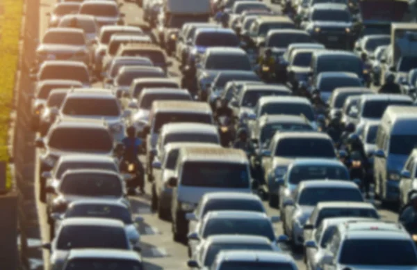 Blurred traffic jam in bangkok road — Stock Photo, Image