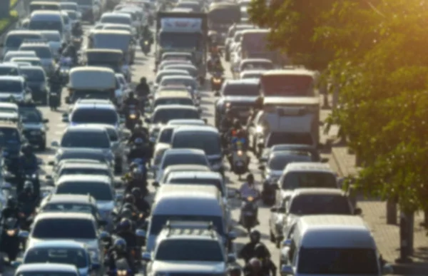 Blurred traffic jam in bangkok road — Stock Photo, Image