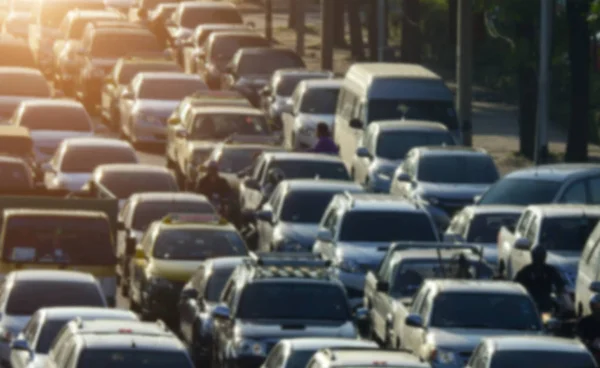 Atasco de tráfico borroso en la carretera de Bangkok — Foto de Stock