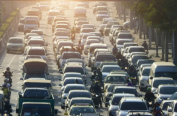 Blurred traffic jam in bangkok road — Stock Photo, Image