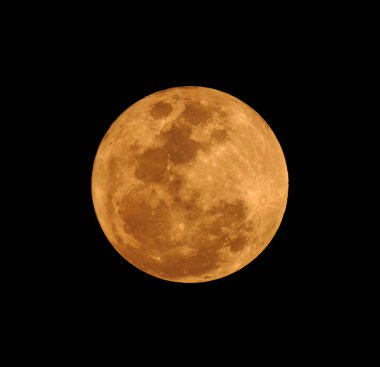 The yellow full moon on black background clipart