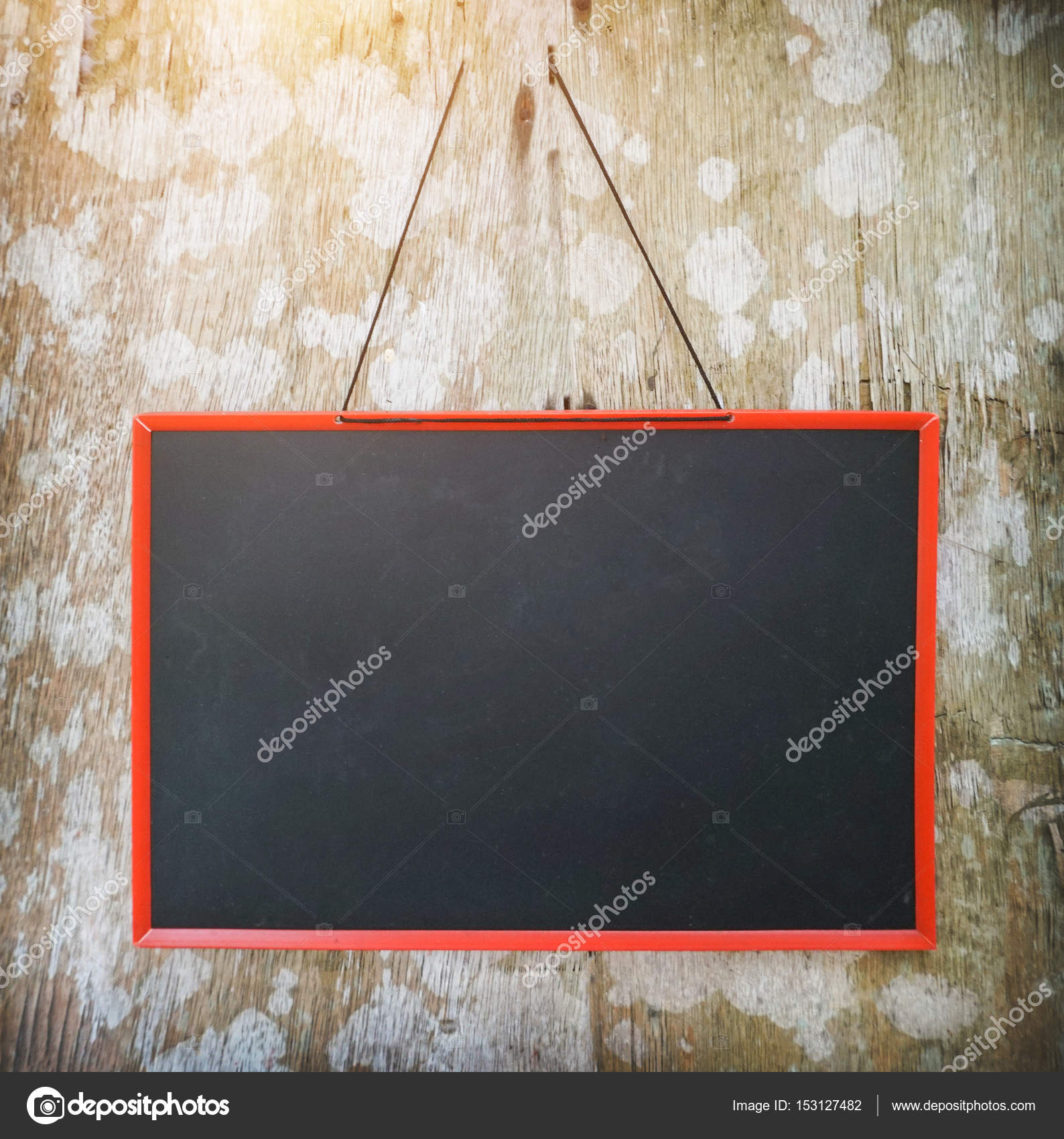 Blackboard is made of wood and hung decorations in the Resort — Stock
