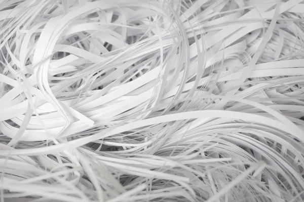 Cut into strips classified documents. Shredded documents.