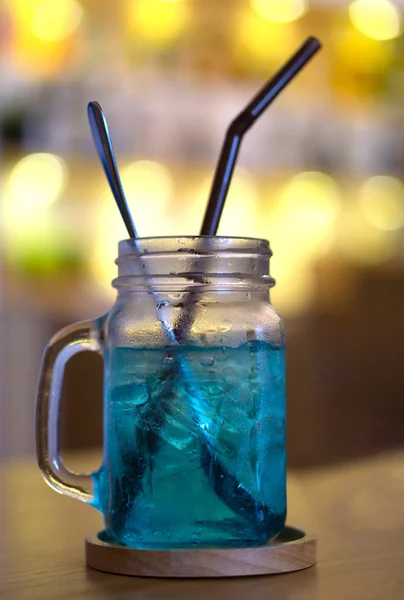 Cocktail freddo blu, Blue Hawaii Italian Soda — Foto Stock