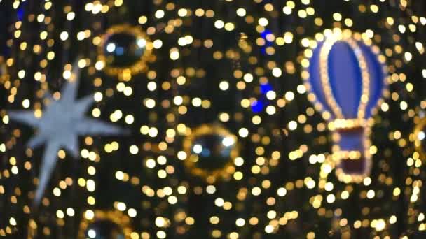 Luces Bokeh Reales Pequeña Decoración Iluminación Led Para Navidad Celebración — Vídeo de stock