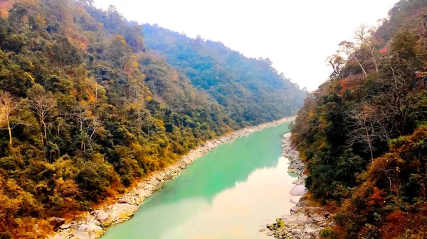 Landscape Beautiful Teesta River Flows Bitween Two Mountain Siliguri Tourism — Stock Photo, Image