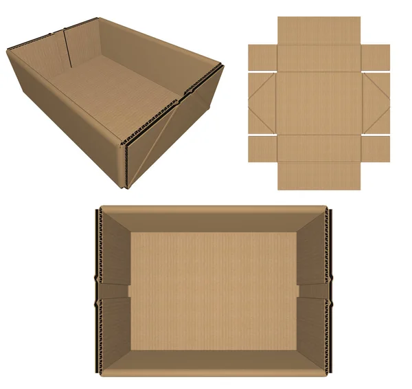 Packaging Cut Collapsible Tray Folding Wall Double Wall Image — Stock Photo, Image