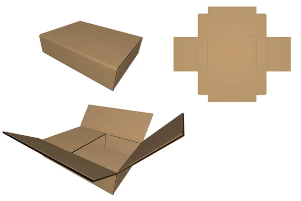 Verpackung Und Zuschnitt Einteilige Mappe Mit Staubklappen Bild — Stockfoto