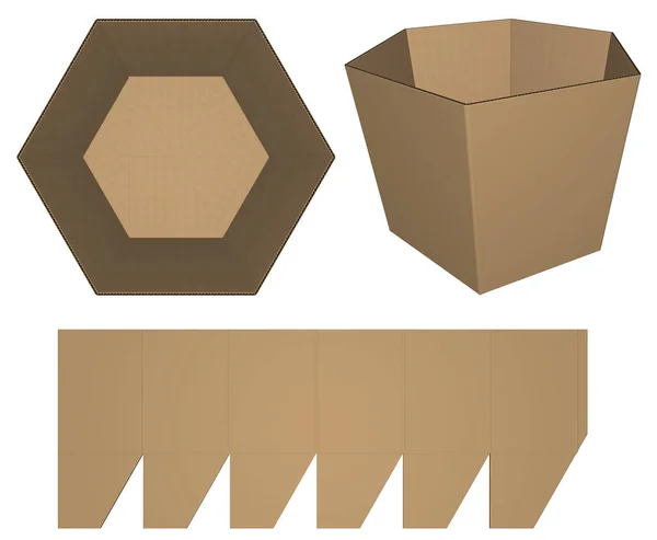 Packaging Cut Hexagonal Container Glued Bottom Image — Stock Photo, Image