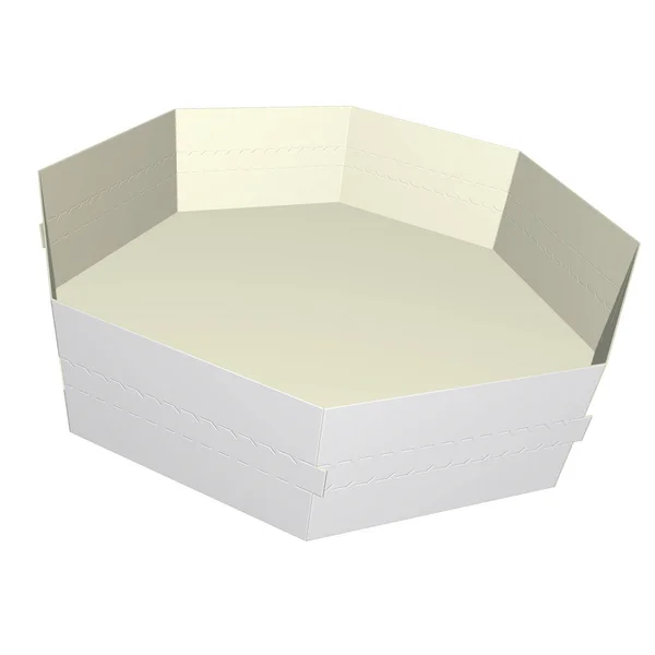 Cardboard Pack Glued Eight Cornered Base Glued Corner Unwebbed Lid — Stock Photo, Image