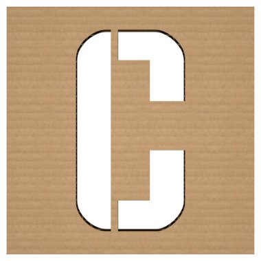 Karton Alfabe. C. 3D resim