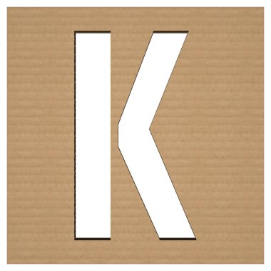 Karton Alfabe. K 3D görüntü
