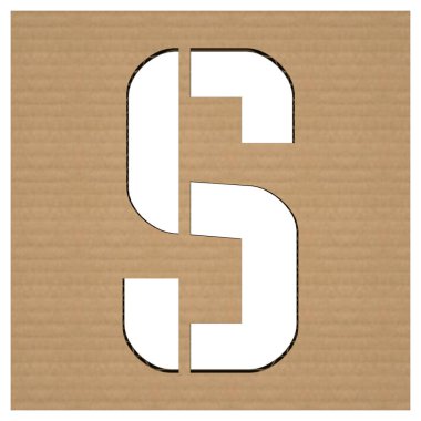 Karton Alfabe. S 3D resim