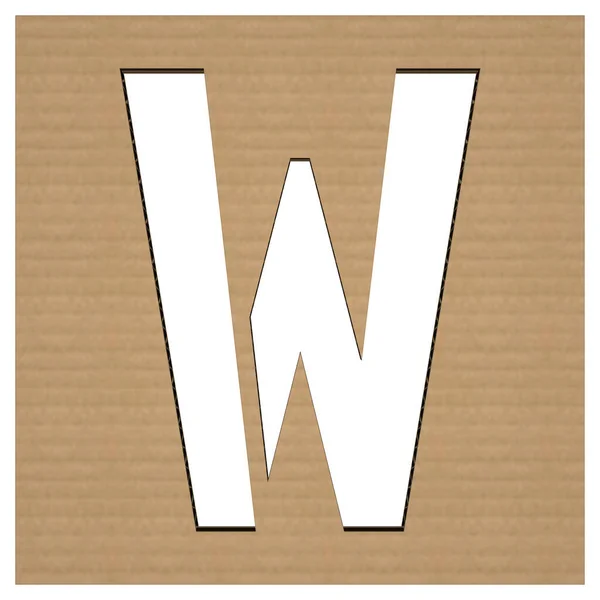 Karton Alfabe. W. 3D resim