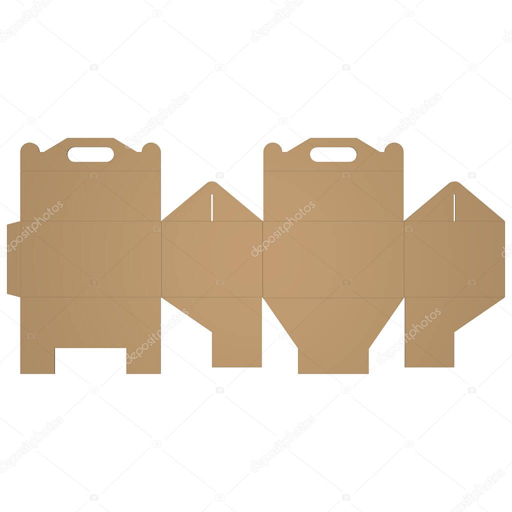 Cardboard Packaging Cut. Carrying Handle - Snap Lock
